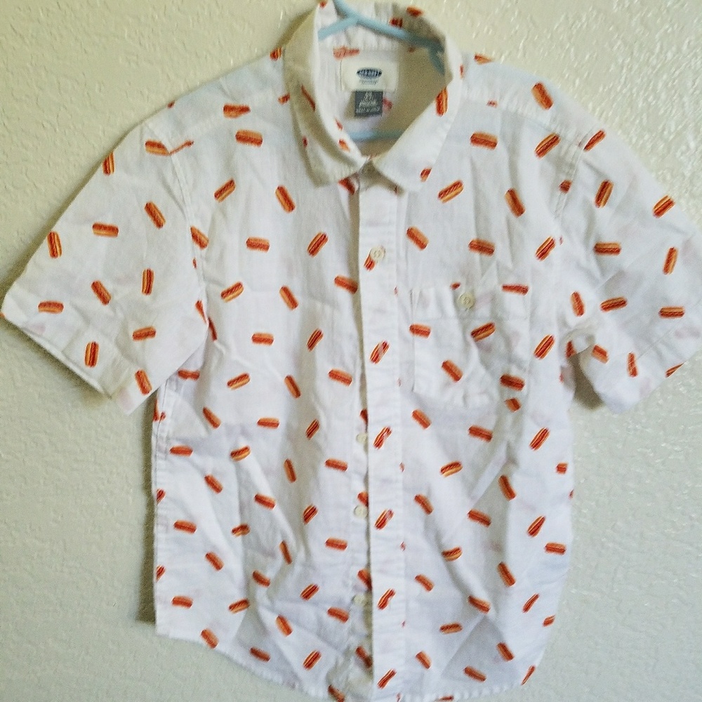 Old navy button down "hotdog" pattern